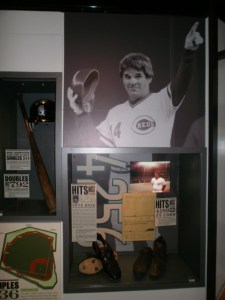 A display celebrating Pete Rose's all-time hits record. At least the Hall acknowledges his existence.