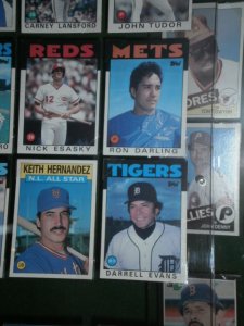 Two members of the Mets current broadcasting team in the baseball card section.
