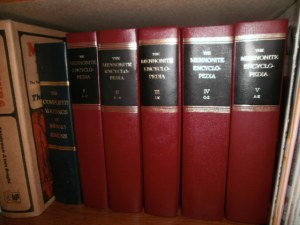 My Mennonite Encyclopedia set, right next to Martyrs Mirror and The Complete Writings of Menno Simons.