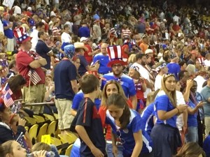 The sea of red, white, and blue-clad fans before the match.